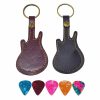 Holytech Leather Guitar Picks Case Guitar Pick Holders ,Guitar Pick Bag with 5Pcs Plectrums Gift (Brown) - Image 4