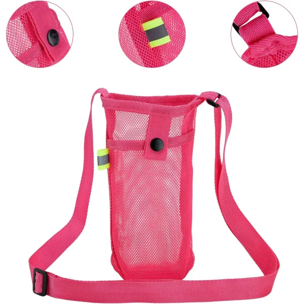 Genreen 2 Pack Water Bottle Holder Water Bottle Carrier with Adjustable Shoulder Strap Beach Bottle Bag Water Bottle Sling Dog Water Bottle Sleeve for Sports Gym Hiking Camping Walking - Image 4