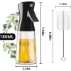 Oil Spray Bottle for Cooking, Genreen 180ml Glass Olive Oil Spray Dispenser Olive Oil Dispenser Bottle with Brush Kitchen Gadgets Accessories (Dark Black) - Image 3