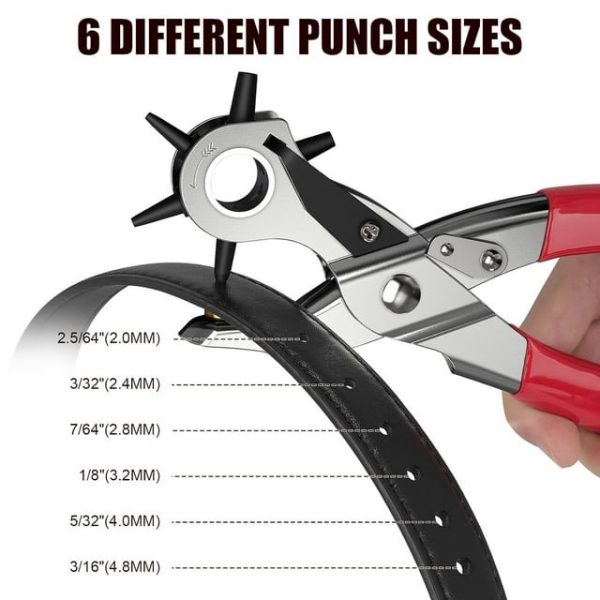 Hole Punch,Heavy Duty Leather Hole Puncher for Belts, Watch Bands, Straps, Dog Collars, Saddles, Shoes, Fabric, DIY Home or Craft Projects - Image 4