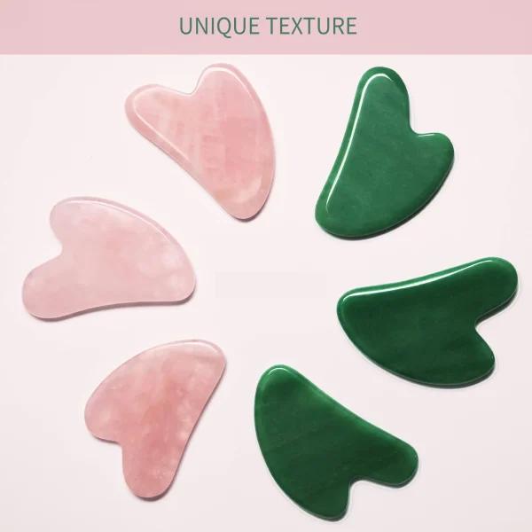 Emlimny 2Pcs Gua Sha Massage Tool, Guasha Board for Face & Body, Resin Gua Sha Facial Tool, Face Massager, Manual Massage Sticks for Face and Body Treatment(Green + Pink) - Image 4