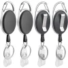 Emlimny 4 Packs Retractable Plastic Keychain, Badge Holder Reel Clip, Heavy Duty Name Tag ID Card Holder, Keychain Ring Carabiner, Keys Cards ID Badges