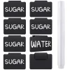 Emlimny Plastic Basket Bin Label Clip on Removable Basket Label Kitchen Pantry Basket Label Clip with White Chalk Markers for Storage Fabric Bin Basket Box Hanging Bin Clip Label (9 Pieces)