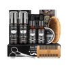 Beard Grooming Kit with 2 Pack Beard Original Oil, Beard Balm, Wash & Conditioner for After Shave Lotions-Sandalwood, Beard Brush, Combs, Valentine's Day Christmas Fathers Gifts for Dad or Men