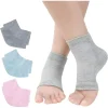 Genreen Vented Moisturizing Gel Heel Socks, 3 Pairs Toeless Spa Sock for Foot Care Treatment, Cracked Heels, Dry Feet, Foot Calluses (Gray, Green, Pink)