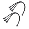 Rongsi 2-Pack 3 Way 4 Pin PWM Fan Splitter Cable - 12 inches for Computer Cooling Fans