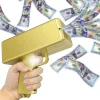 Super Money Guns Paper Playing Spray Money Gun Make it Rain Toy Gun, Handheld Cash Gun Fake Bill Dispenser Money Shooter Toy(Metallic Gold)