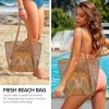 Beach Bag Mesh Tote Bag, Upgraded Beach Bags for Women Mesh Bag Hobo Bag Beach Accessories - Image 4