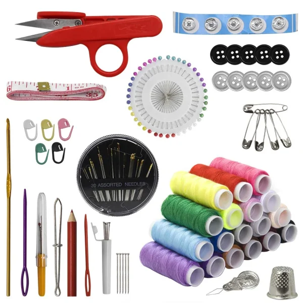 Rongsi Sewing Kit, XL Sewing Supplies for DIY, Beginner, Adult, Kids, Camper, Travel, Portable Emergency Basic Repair Mini Set with Scissors, Thimble, Thread, Needle, Tape Measure, Case and Accessorie - Image 2