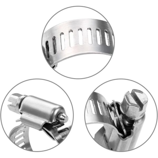 Emlimny Stainless Steel Hose Clamps - 16 Pack Worm Gear Drive Hose Clamps, Clamping Range 7.1 Inch to 12.6 Inch (18mm-32mm) for Automotive Plumbing - Image 2