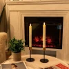 2 Pcs Real Wax Made Flameless Taper Candles with Remote and Timer, 9.6" Ivory Battery Operated Candle Stick Flickering, Led Taper Candles with Lifelike Flame for Valentine's Day Indoor Decor - Image 3